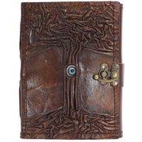 KDMD Black Tan Evil Eye Journal - 160 Deckle Edges, 17x12.5cm in Brown | Size: 17x12.5 cm