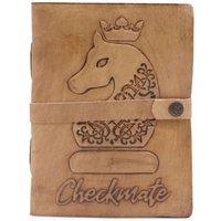 KDMD Checkmate Light Tan Journal - 200 Deckle-Edged Pages, 20x15cm in Brown | Size: 20x15 cm