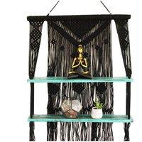 KDMD Black Macrame Hanging Shelves - Turquoise