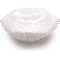 KDMD Selenite Hex Bowl 15cm - Crystal, Jewelry & Decor Storage in White