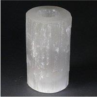 KDMD Selenite Crystal Candle Holder - 15cm, Healing & Home Decor in White