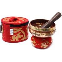 KDMD Mini Red Chakra Singing Bowl Gift Set with Cushion & Stick