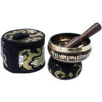 KDMD Mini Black Singing Bowl Gift Set with Cushion & Stick for Inner Calm