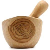 KDMD Ergo Teak Pestle & Mortar - Natural Bali Teak Kitchen Tool in Brown