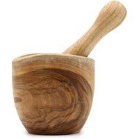 KDMD Ergo Teak Small Pestle & Mortar Set - Handcrafted Bali Teakwood in Brown