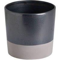KDMD Large Metallic Grey Ceramic Planter - Modern Minimalist Decor