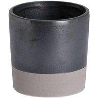 KDMD Metallic Grey Ceramic Planter for Modern & Industrial Decor