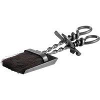 KDMD Silver Hearth Tidy Set With Hand Turned Loop Handle