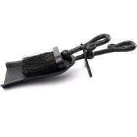 KDMD Black Crook Handled Hearth Tidy - Elegant Fireplace Organizer