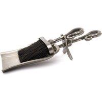 KDMD Antique Pewter Crook Handle Hearth Tidy for Fireside Decor in Silver