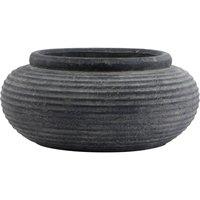 KDMD Amalfi Grey Round Ribbed Planter - Modern Indoor & Outdoor Decor