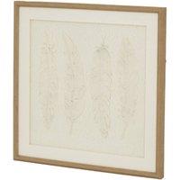 KDMD Alta White Feathers Wall Art in Beaded Frame - Modern Decor Piece