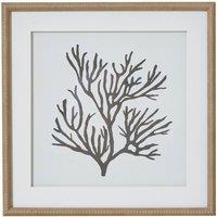 KDMD Reef Coral Art in Beaded Frame - Coastal Wall Decor for Elegant Homes in Brown