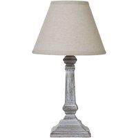 KDMD Capsa Column Table Lamp with Linen Shade - Rustic & Modern Decor in Beige