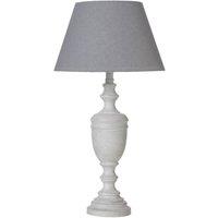 KDMD Lentia Urn Table Lamp with Linen Shade - Elegant Rustic Decor in Grey