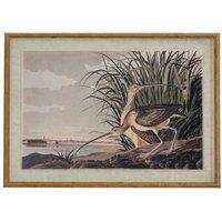 KDMD Flora & Fauna Curlews on Linen Artwork in Beaded Frame in Brown