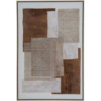 KDMD Sedora Hand Painted Canvas in Frame - Modern Art Wall Decor in Brown