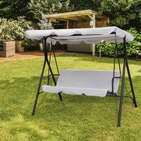 Alivio 3 Seater Garden Patio Swing Chair, Waterproof UV Resistant Padded Seat Cushion Swing Bench, Steel Frame Backyard Top Roof Swing Chair
