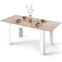 Costway Extendable Wooden Dining Table 120-158cm Modern Kitchen Table in White