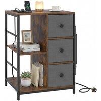 Costway Storage Cabinet Industrial Storage Organizer w/ Storage Shelf in Brown