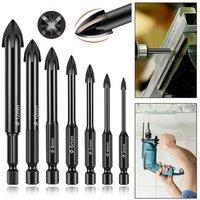 Havendro 7 Pieces Dry Diamond Drill Bit For Granite Tile Glass Porcelain in Black