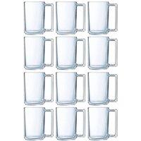 Havendro 12PCS 320ml Tempered Glass Coffee Mugs Clear Tea Cups