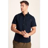 TOG24 Men's 'Preston' 100% Cotton Supersoft Short Sleeve Shirt in Dark Indigo | Size: 4XL