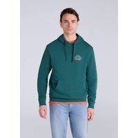 Animal Men's 'River' Lightweight Casual Long Sleeve Soft Cotton Graphic Hoodie in Dark Green | Size: Large