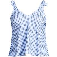 Lands' End Women's Tie Shoulder Flutter Hem Tankini Top in Royal | Size: 20