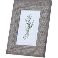 KDMD Woven 5x7 Photo Frame - Rustic, Textured Grey-Wash Decor in Grey