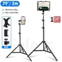 EONLION 2M Tablet Floor Tripod Stand Stable Mount for 4-10.6" iPhone iPad in Black