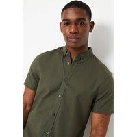 Burton Men's Khaki Short Sleeve Oxford Shirt | Size: Medium