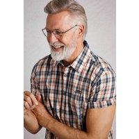 Weird Fish Men's Sunnymead Short Sleeve Check Shirt in White | Size: Large