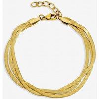 Jon Richard Women's Gold Plated Waterproof Multirow Snake Chain Bracelet