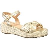IVACHY Women's Braided Wedge Sandals - Espadrille Platform in Gold | Size: 5