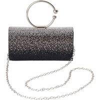 Women's Rhinestone Evening Clutch Bag with Crossbody Shoulder Chain in Black