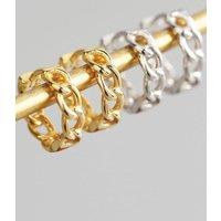 Elk & Bloom Women's 14k Gold Chain Hoop Earrings