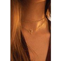 Elk & Bloom Women's 14K Gold Link Chain Minimalist Choker