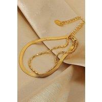 Elk & Bloom Women's 14K Gold Duo Bead Chain Bracelet