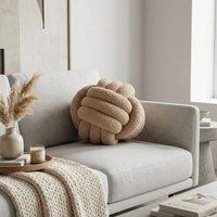 Garden Greatness Large Taupe Teddy Knot Cushion | Size: 30 cm x 30 cm