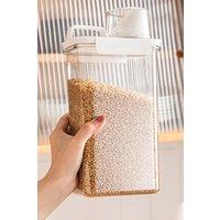Living and Home 2.3L Dry Food Airtight Cereal Grain Storage Container with Measuring Cup in White