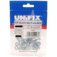 Unifix Grade 4.8 Cup Square Hex Bolts & Nuts M 12 x 130 in Silver