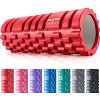 Core Balance Foam Massage Roller Grid Trigger Target Point Gym Fitness Physio Rehab Exercise in Red