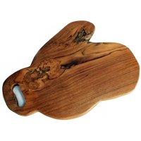 KDMD Premium Hand-Carved Teak Chopping Board - 40cm from Java in Brown