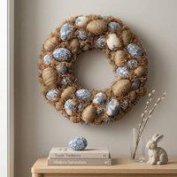 Garden Greatness Adorned Fabric Straw Egg Easter Wreath | Size: 1 Pack