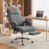 VINSETTO Vibration Massage Office Chair with Heat, Footrest in Grey