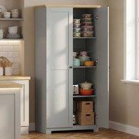 HOMCOM 172cm Wooden Storage Cabinet Cupboard With 4 Shelves in Grey