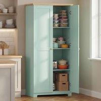 HOMCOM 172cm Wooden Storage Cabinet Cupboard With 4 Shelves in Light Green