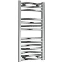 Bathroom Kingdom Diva Chrome Straight Heated Towel Rail 800x400 in Silver