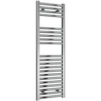 Bathroom Kingdom Diva Chrome Straight Heated Towel Rail 1200x400 in Silver